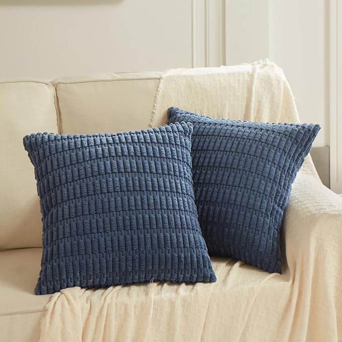 Fancy Homi 4 Packs Dusty Blue Decorative Throw Pillow Covers 18x18 Inch - Image 6