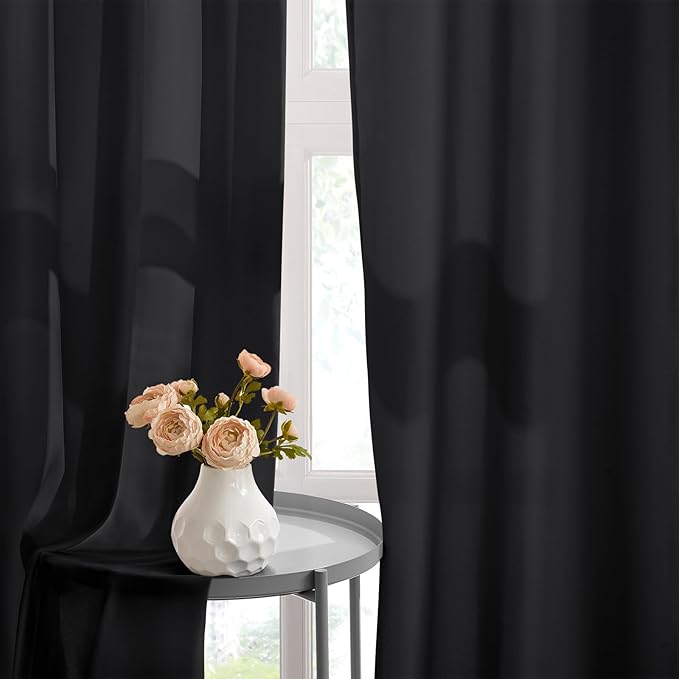 HOMEIDEAS Halloween Non-See-Through Black Privacy Sheer Kitchen Curtains 36 - Image 6
