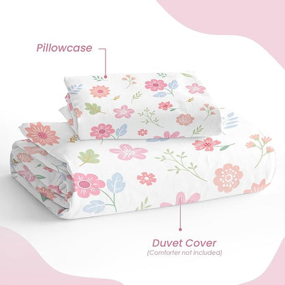 SANDJEST Floral Duvet Cover Sets Twin Size - Image 4