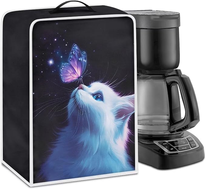 Mumeson Butterfly Cat Coffee Maker Cover Dust Resistant Home Kitchen Appliance by Mumeson