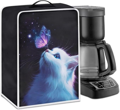 Mumeson Butterfly Cat Coffee Maker Cover Dust Resistant Home Kitchen Appliance by Mumeson
