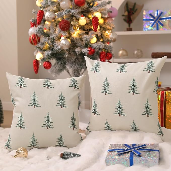 DFXSZ Christmas Pillow Covers 18x18 inch Set of 2 Christmas Tree Decorative - Image 3