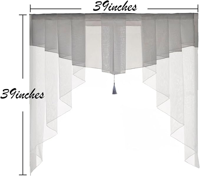 Swag Sheer Valance Curtains for Living Room, Valance for Farmhouse Windows - Image 2