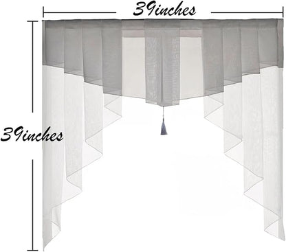 Swag Sheer Valance Curtains for Living Room, Valance for Farmhouse Windows - Image 2
