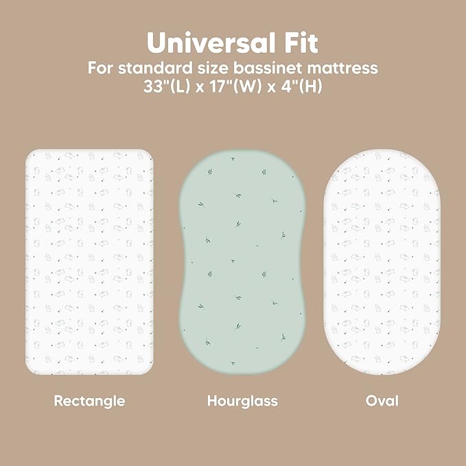 2-Pack Baby Bassinet Sheets Girl, Boy - Image 3