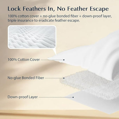 Pacific Coast Pillows Queen Size Set of 2, Goose Feather Down Pillow - Image 2