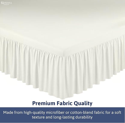 KRISHNA Ruffled Bed Skirt with Split Corners Full, 100% Microfiber Hotel Quality - Image 6