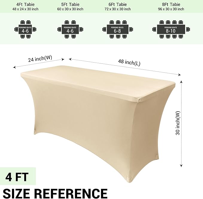 Obstal 4Ft Stretch Spandex Table Cover - Image 4