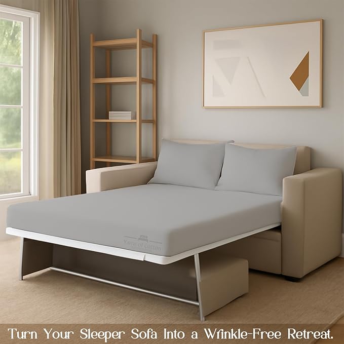 Sleeper Sofa 4 Piece Bed Sheet Set Premium Quality 100% Cotton 500 Thread Count - Image 7