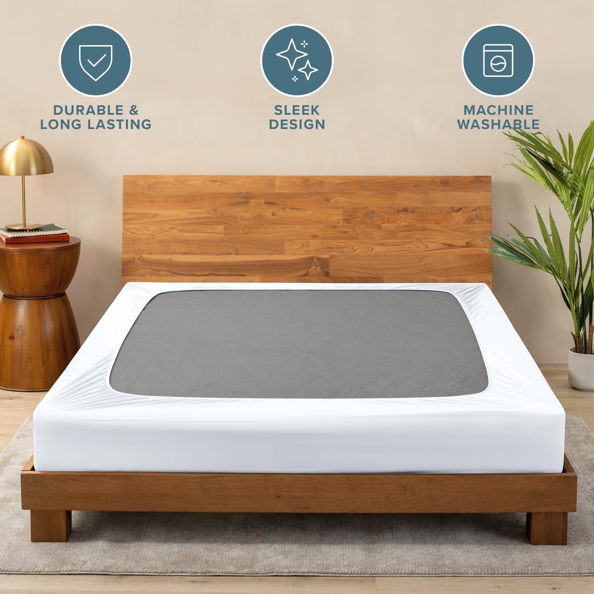 bare home king size box spring cover wrap, close-up detail