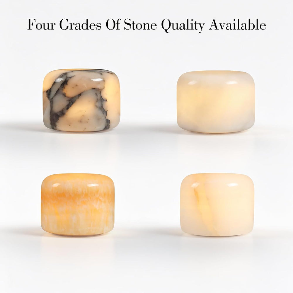Natural Marble Touch Table Lamp, Cordless Bedside Pat Dimmable Night Light