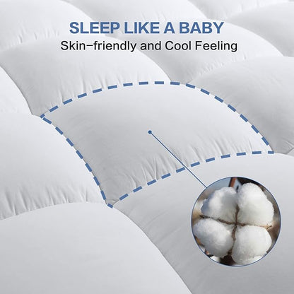 COHOME California King Mattress Topper Extra Thick Cooling Mattress Pad 400TC - Image 3