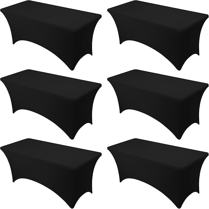 6-Pack Premium Black Spandex Tablecloths by DailySet