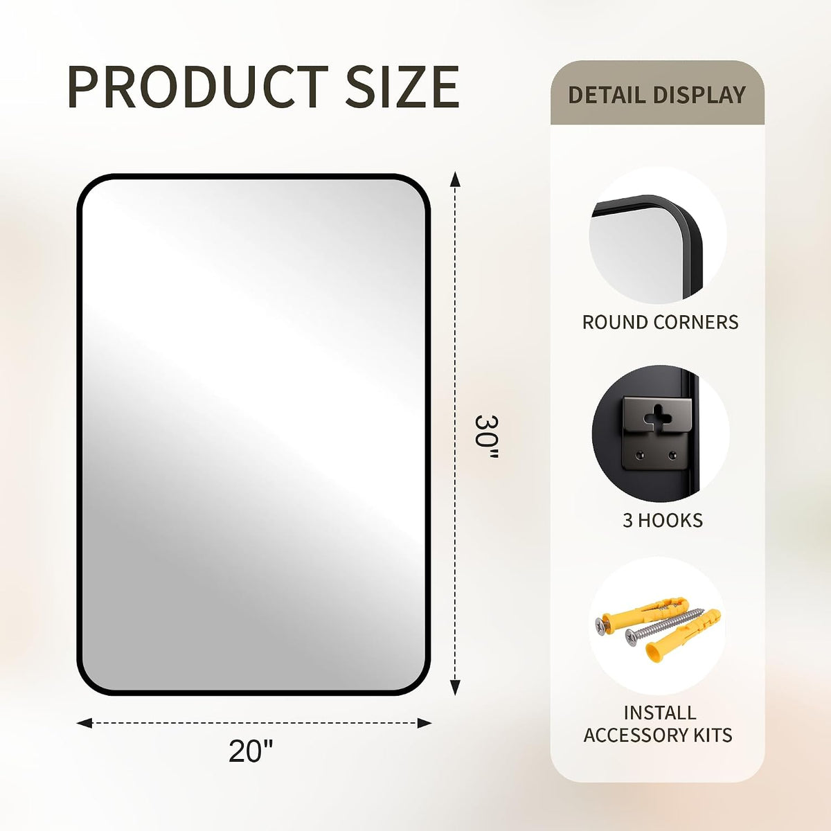 fictor bathroom mirror for over sink, 2 pack shown in use