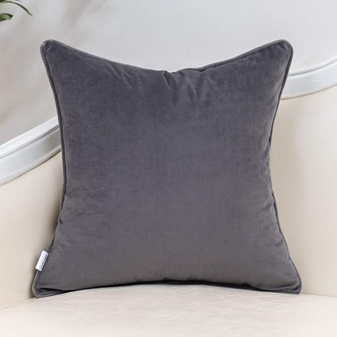 Yangest Grey Striped Throw Pillow Cover Multicolor Velvet Cushion Cover Modern - Image 2