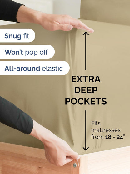 cgk extra deep twin sheet set - 4pc, close-up detail