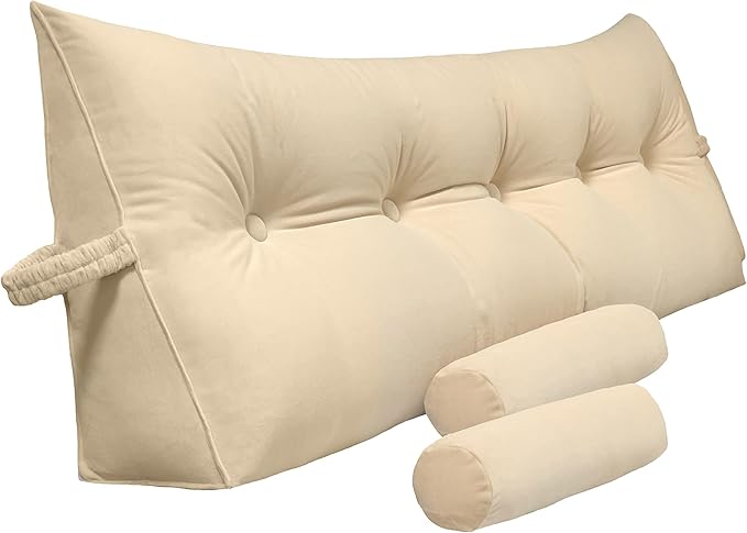 Triangular Reading Bed Rest Pillow Large Bolster Cushion Headboard Backrest by PEACHWELL