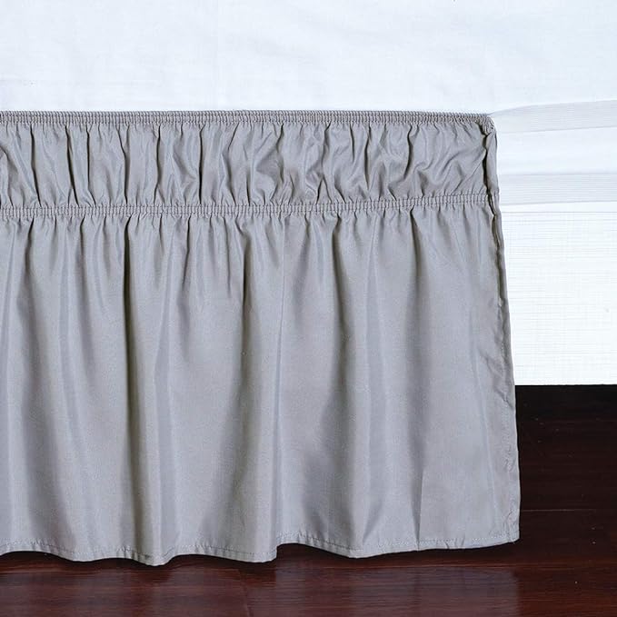 MEILA Wrap Around Bed Skirt Three Fabric Sides Elastic Dust Ruffled 14 Inch - Image 4