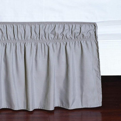 MEILA Wrap Around Bed Skirt Three Fabric Sides Elastic Dust Ruffled 14 Inch - Image 4
