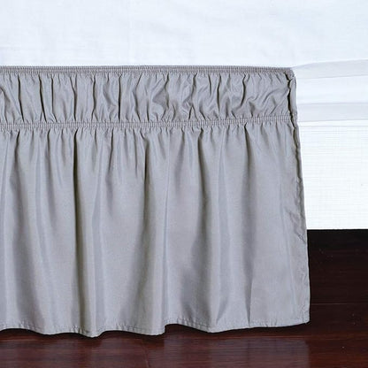 MEILA Wrap Around Bed Skirt Three Fabric Sides Elastic Dust Ruffled 18 Inch - Image 4