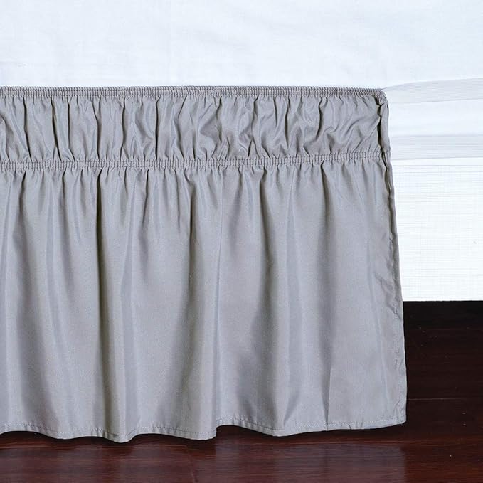MEILA Wrap Around Bed Skirt Three Fabric Sides Elastic Dust Ruffled 18 Inch - Image 4