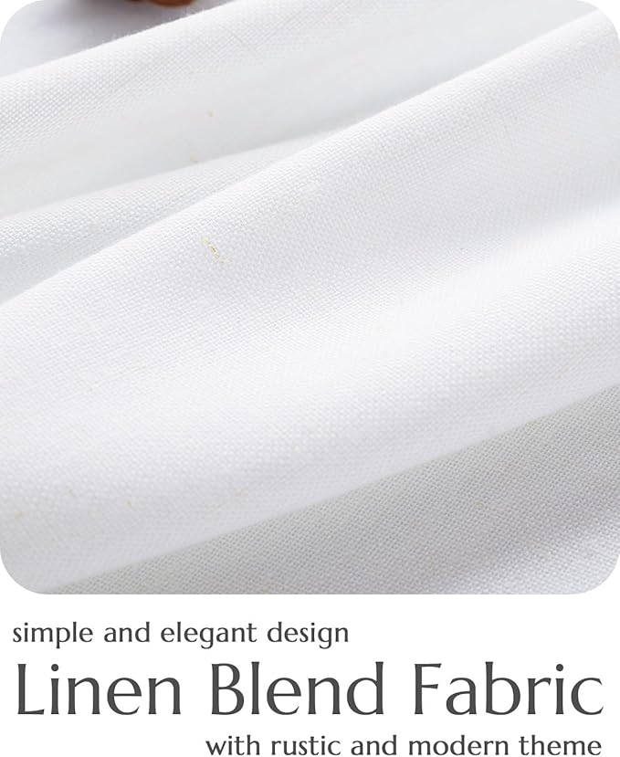 jinchan Linen Kitchen Curtains 24 Inch Rustic Tier Curtains Farmhouse Rod - Image 5