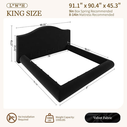 king size cloud bed frame, soft foam bed shown in use