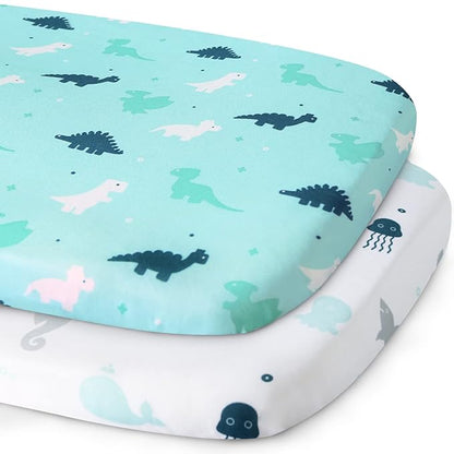 Bassinet Sheet, Bassinet Sheets 2 Pack, Ultra Soft Bassinet Sheets by SpringspiritBedding