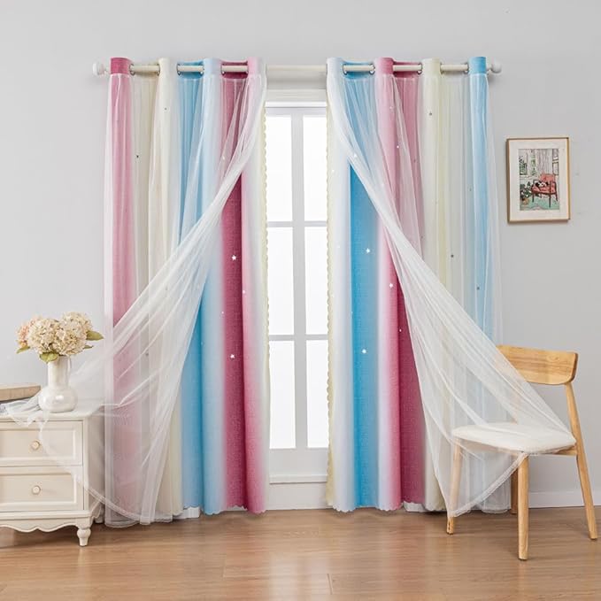 FANLI Ombre Rainbow Blackout Curtains - Image 5