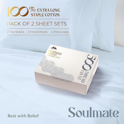 Mayfair Linen 100% Egyptian Cotton 2 Pack Twin XL Sheet Set - Image 4