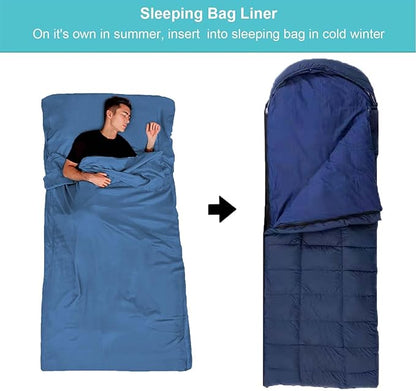Sleeping Bag Liner, Travel Sheet & Adult Sleep Sack, Camping Sheets Travel - Image 4