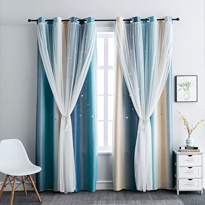 FANLI Ombre Rainbow Blackout Curtains - Image 5