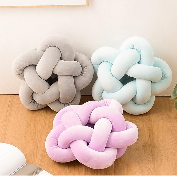 Knot Plush Throw Pillow Handmade Knotted Star Pillow Soft Sofa Lumbar Cushion - Image 8