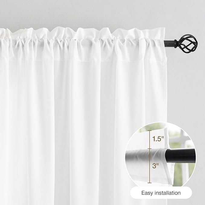 Anmao Non-See-Through Bright White Privacy Semi Sheer Curtains - Image 7