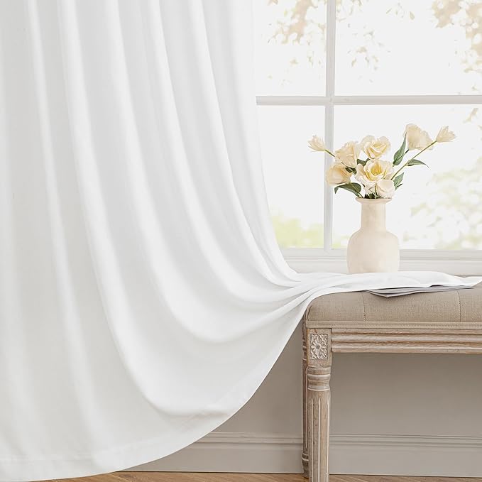 MIULEE Non-See-Through Privacy Linen Curtains 2 Panels, Light Filtering Window - Image 9