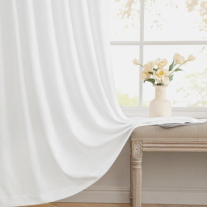 MIULEE Non-See-Through Privacy Linen Curtains 2 Panels, Light Filtering Window - Image 9