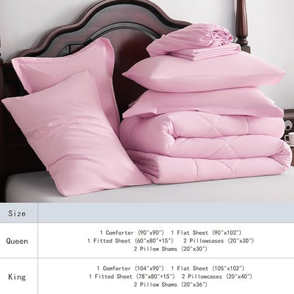 NTBAY King Comforter Set with Sheets, 7 Pieces Soft and Breathable King Bedding - Image 7