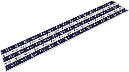 Nautical Anchor Table Runner, Ocean Beach Coastal Beach Stripe Background Theme - Image 8