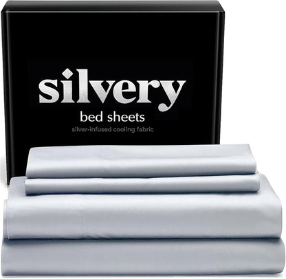Silvery Silver Infused Bed Sheets Set by Silvery