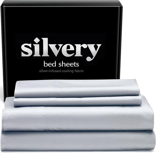 Silvery Silver Infused Bed Sheets Set by Silvery
