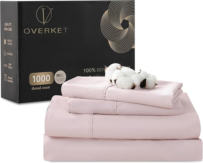 1000 Thread Count Egyptian Cotton Sheets Queen Size Set Sateen Weave Soft by overket
