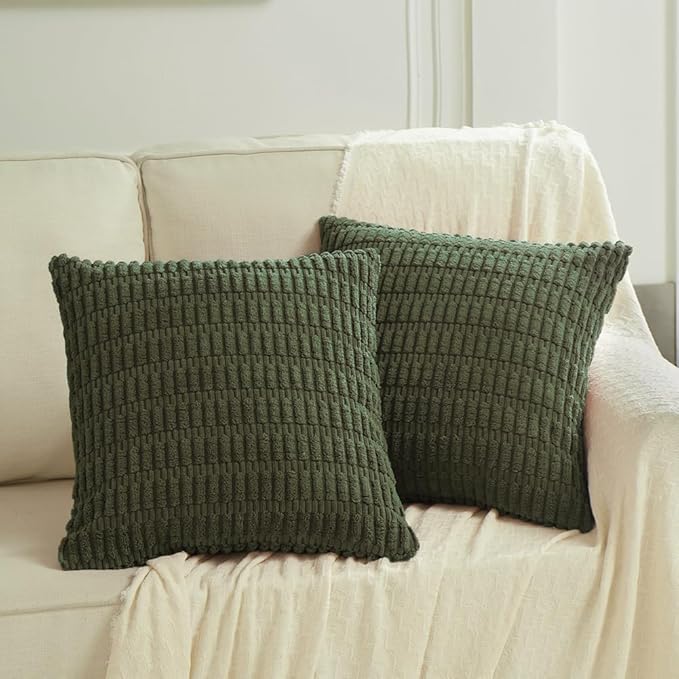 Fancy Homi 4 Packs Boho Olive Green Decorative Throw Pillow Covers 20x20 Inch - Image 6
