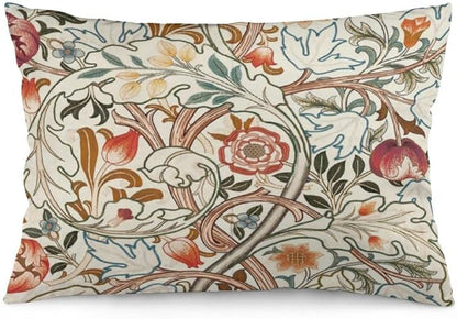 Flower Red William Morris Throw Pillow Covers 12x20 Inch Aesthetic Pillow by Unknown