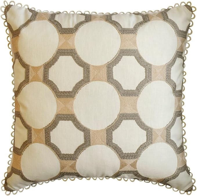 The HomeCentric King/Queen/Twin White, Embroidered, Bouclet & Lace Bed Scarf on - Image 5
