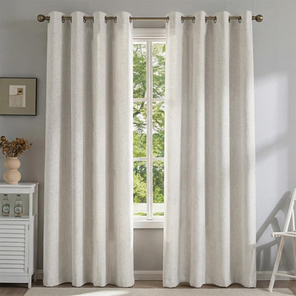 pfas free ivory linen curtains 63 inch length, main product view