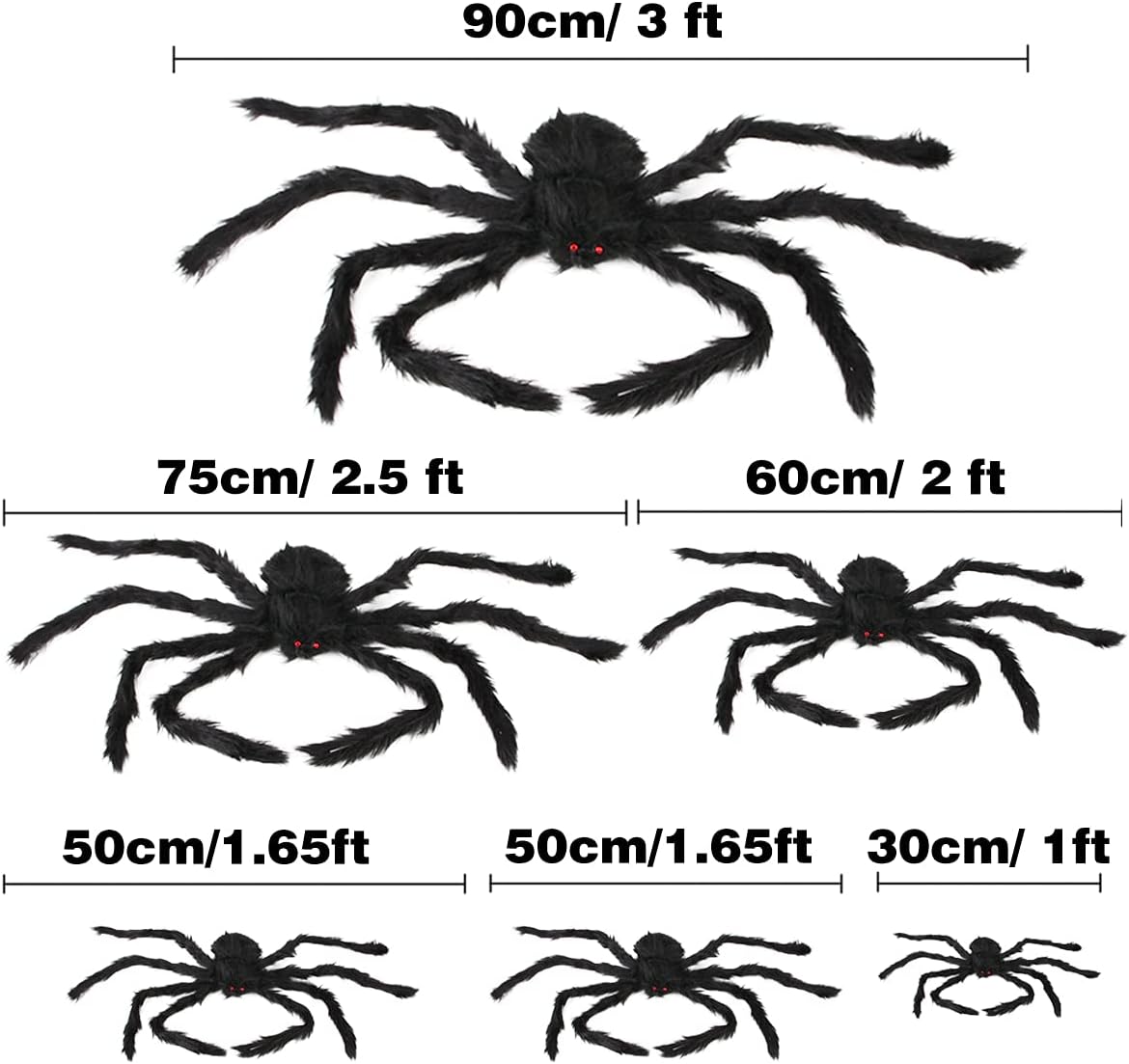 Halloween Spider Decorations 6 Pack: Giant Spider Outdoor Decoration