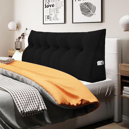 WOWMAX 100% Cotton Corduroy Headboard Pillow – California King Size Back by WOWMAX