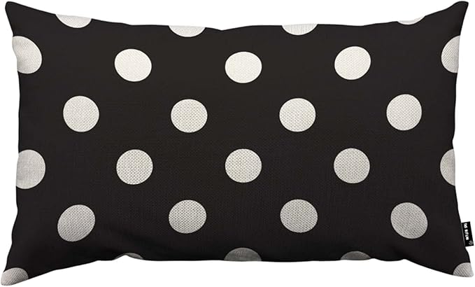TKS MITLAN White Polka Dot Decorative Pillow Covers on The Black Background by TKS+MITLAN
