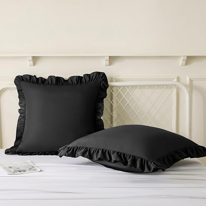 KKJIAF Ruffle Pillow Cases 24x24 Inches, Microfiber Wrinkle Resistant Pillow - Image 4