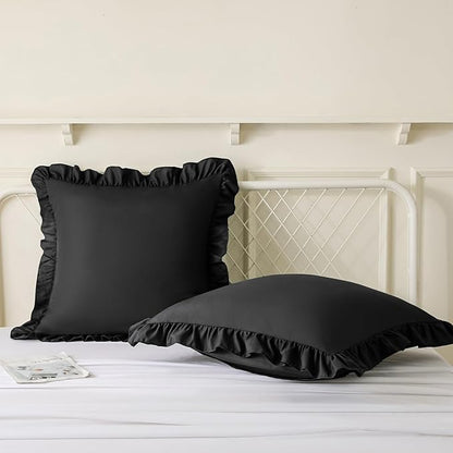 KKJIAF Ruffle Pillow Cases 24x24 Inches, Microfiber Wrinkle Resistant Pillow - Image 4
